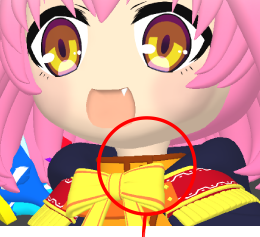 髪を肩に食い込ませ首を支えた例